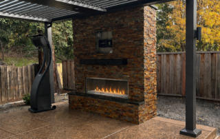 Outdoor Fireplace With Pergola