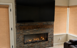 Electric Fireplace With Large TV In Walnut Creek
